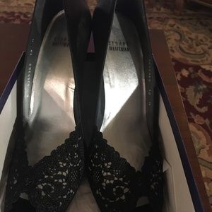 Women's Stuart Weitzman 3" Dress Heels: Black Lace